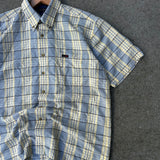 Vintage Croc Yellow Checkered Button Shirt (L/XL)