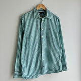 Tommy Hilfiger Green Checkered Long Sleeve Button Shirt (M)