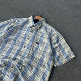 Vintage Croc Yellow Checkered Button Shirt (L/XL)
