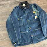 VINTAGE 1994 CARHARTT BLANKET LINED DENIM JACKET (XL)