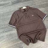 FRED PERRY BROWN POLO SHIRT (M)