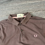 FRED PERRY BROWN POLO SHIRT (M)