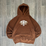Y2K BROWN GRAPHIC HOODIE (L)