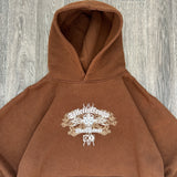Y2K BROWN GRAPHIC HOODIE (L)