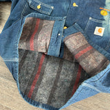 VINTAGE 1994 CARHARTT BLANKET LINED DENIM JACKET (XL)