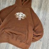 Y2K BROWN GRAPHIC HOODIE (L)