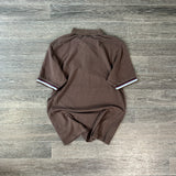 FRED PERRY BROWN POLO SHIRT (M)