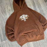 Y2K BROWN GRAPHIC HOODIE (L)