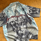 Y2K GRAPHIC BUTTON SHIRT (XL)