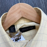 Vintage Yellow Checkered Button Shirt (M/L)