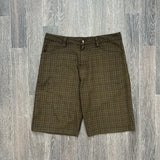 Y2K QUIKSILVER PLAID SHORTS (34")