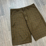 Y2K QUIKSILVER PLAID SHORTS (34")