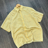 Vintage Free Bird Yellow Checkered Button Shirt (L)